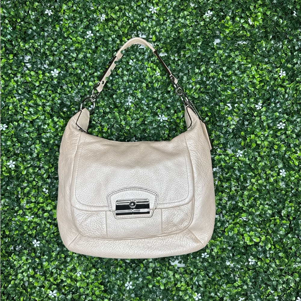 Cream Leather Shoulder Bag